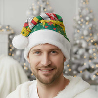 Ghana Christmas Santa Hat with Santa Ornament National Coat of Arms and Festive - Wonder Print Shop