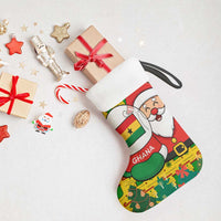 Ghana Christmas Stocking with Santa Ornament National Coat of Arms and Festive - Wonder Print Shop