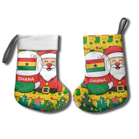Ghana Christmas Stocking with Santa Ornament National Coat of Arms and Festive - Wonder Print Shop