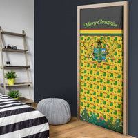 Ghana Christmas Door Cover with Santa Ornament National Coat of Arms and Festive - Wonder Print Shop