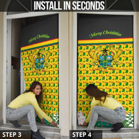 Ghana Christmas Door Cover with Santa Ornament National Coat of Arms and Festive - Wonder Print Shop