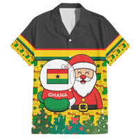 Ghana Christmas Family Matching Off The Shoulder Long Sleeve Dress and Hawaiian Shirt with Santa Ornament National Coat of Arms and Festive - Wonder Print Shop