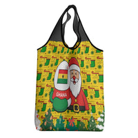 Ghana Christmas Grocery Bag with Santa Ornament National Coat of Arms and Festive - Wonder Print Shop