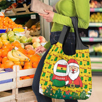 Ghana Christmas Grocery Bag with Santa Ornament National Coat of Arms and Festive - Wonder Print Shop