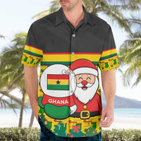 Ghana Christmas Hawaiian Shirt with Santa Ornament National Coat of Arms and Festive - Wonder Print Shop