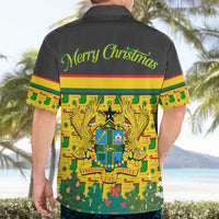 Ghana Christmas Hawaiian Shirt with Santa Ornament National Coat of Arms and Festive - Wonder Print Shop