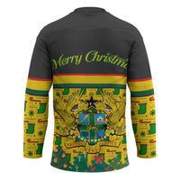 Ghana Christmas Hockey Jersey with Santa Ornament National Coat of Arms and Festive - Wonder Print Shop