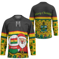 Ghana Christmas Hockey Jersey with Santa Ornament National Coat of Arms and Festive - Wonder Print Shop