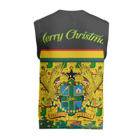 Ghana Christmas Knitted V-Neck Vest with Santa Ornament National Coat of Arms and Festive - Wonder Print Shop