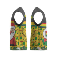 Ghana Christmas Knitted V-Neck Vest with Santa Ornament National Coat of Arms and Festive - Wonder Print Shop