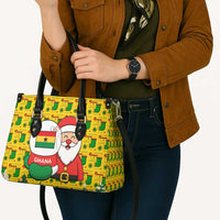 Ghana Christmas Leather Bag with Santa Ornament National Coat of Arms and Festive - Wonder Print Shop