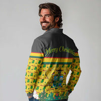Ghana Christmas Long Sleeve Polo Shirt with Santa Ornament National Coat of Arms and Festive - Wonder Print Shop
