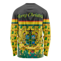 Ghana Christmas Long Sleeve Shirt with Santa Ornament National Coat of Arms and Festive - Wonder Print Shop
