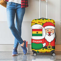 Ghana Christmas Luggage Cover with Santa Ornament National Coat of Arms and Festive - Wonder Print Shop