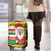 Ghana Christmas Luggage Cover with Santa Ornament National Coat of Arms and Festive - Wonder Print Shop