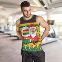 Ghana Christmas Men Tank Top with Santa Ornament National Coat of Arms and Festive - Wonder Print Shop