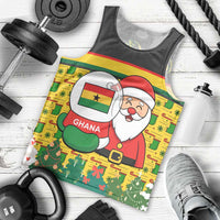 Ghana Christmas Men Tank Top with Santa Ornament National Coat of Arms and Festive - Wonder Print Shop