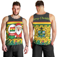 Ghana Christmas Men Tank Top with Santa Ornament National Coat of Arms and Festive - Wonder Print Shop