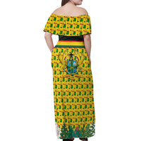 Ghana Christmas Off Shoulder Maxi Dress with Santa Ornament National Coat of Arms and Festive - Wonder Print Shop
