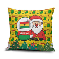 Ghana Christmas Pillow Cover with Santa Ornament National Coat of Arms and Festive - Wonder Print Shop