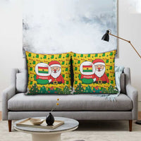 Ghana Christmas Pillow Cover with Santa Ornament National Coat of Arms and Festive - Wonder Print Shop