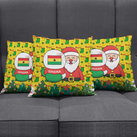 Ghana Christmas Pillow Cover with Santa Ornament National Coat of Arms and Festive - Wonder Print Shop