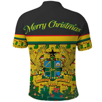 Ghana Christmas Polo Shirt with Santa Ornament National Coat of Arms and Festive - Wonder Print Shop