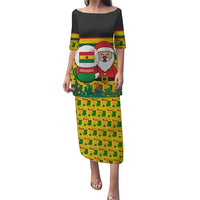 Ghana Christmas Puletasi with Santa Ornament National Coat of Arms and Festive - Wonder Print Shop