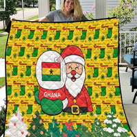 Ghana Christmas Quilt with Santa Ornament National Coat of Arms and Festive - Wonder Print Shop