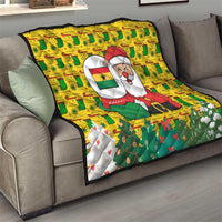 Ghana Christmas Quilt with Santa Ornament National Coat of Arms and Festive - Wonder Print Shop