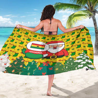 Ghana Christmas Sarong with Santa Ornament National Coat of Arms and Festive - Wonder Print Shop