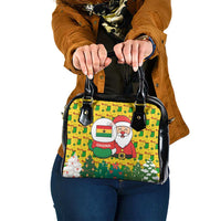 Ghana Christmas Shoulder Handbag with Santa Ornament National Coat of Arms and Festive - Wonder Print Shop