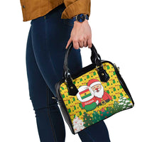 Ghana Christmas Shoulder Handbag with Santa Ornament National Coat of Arms and Festive - Wonder Print Shop