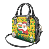 Ghana Christmas Shoulder Handbag with Santa Ornament National Coat of Arms and Festive - Wonder Print Shop