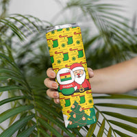 Ghana Christmas Skinny Tumbler with Santa Ornament National Coat of Arms and Festive - Wonder Print Shop