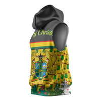 Ghana Christmas Sleeveless Hoodie with Santa Ornament National Coat of Arms and Festive - Wonder Print Shop