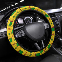 Ghana Christmas Steering Wheel Cover with Santa Ornament National Coat of Arms and Festive - Wonder Print Shop