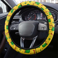Ghana Christmas Steering Wheel Cover with Santa Ornament National Coat of Arms and Festive - Wonder Print Shop