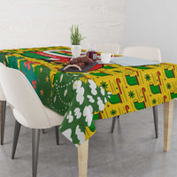 Ghana Christmas Tablecloth with Santa Ornament National Coat of Arms and Festive - Wonder Print Shop