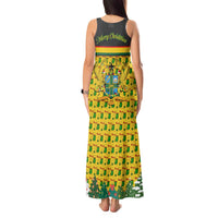 Ghana Christmas Tank Maxi Dress with Santa Ornament National Coat of Arms and Festive - Wonder Print Shop