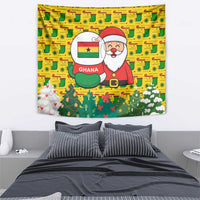 Ghana Christmas Tapestry with Santa Ornament National Coat of Arms and Festive - Wonder Print Shop