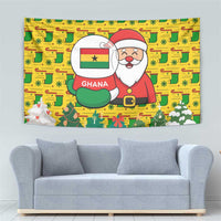 Ghana Christmas Tapestry with Santa Ornament National Coat of Arms and Festive - Wonder Print Shop