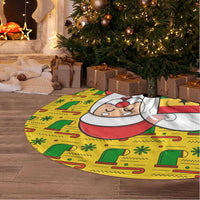 Ghana Christmas Tree Skirt with Santa Ornament National Coat of Arms and Festive - Wonder Print Shop