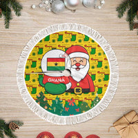 Ghana Christmas Tree Skirt with Santa Ornament National Coat of Arms and Festive - Wonder Print Shop