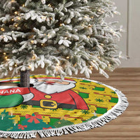 Ghana Christmas Tree Skirt with Santa Ornament National Coat of Arms and Festive - Wonder Print Shop