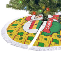 Ghana Christmas Tree Skirt with Santa Ornament National Coat of Arms and Festive - Wonder Print Shop