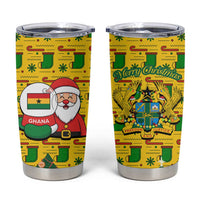 Ghana Christmas Tumbler Cup with Santa Ornament National Coat of Arms and Festive - Wonder Print Shop