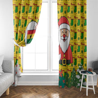 Ghana Christmas Window Curtain with Santa Ornament National Coat of Arms and Festive - Wonder Print Shop