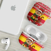 Ghana Christmas AirPods Case with Monkey Holding Gift Ghana Map and Festive - Wonder Print Shop