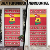 Ghana Christmas Door Cover with Monkey Holding Gift Ghana Map and Festive - Wonder Print Shop